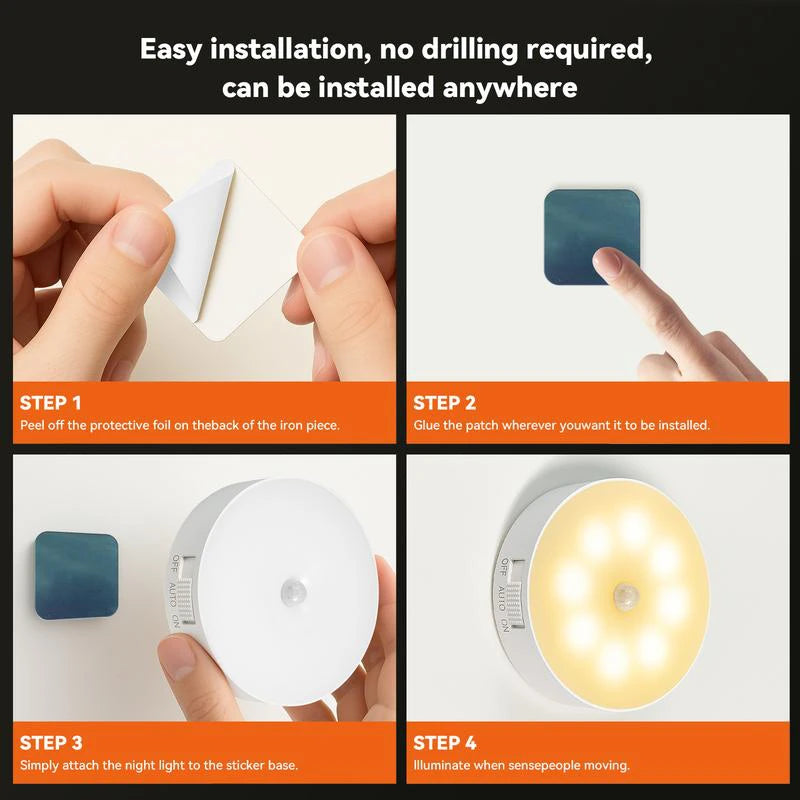 Intelligent Sensing Night Light LED Night Light with Digital Sensor Head Magnetic Suction Wireles...
