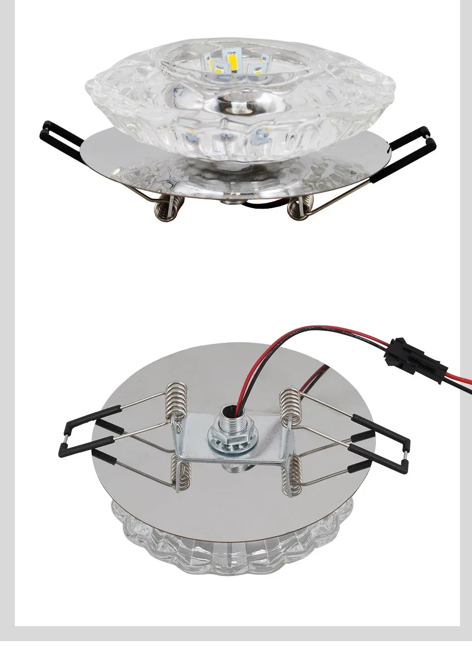 LED Crystal Lamp Embedded Ceiling Light for Home Living Room Corridor Decorative Ceiling Lamp Porch Balcony Indoor Lighting