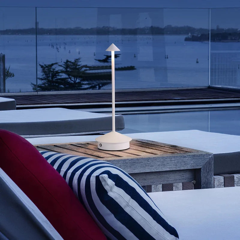 Rechargeable Table LED Lamp Touch Sensor Night Desk Lamp for Restaurant Hotel Bar Bedroom 3 Color Temperatures Stepless Dimming