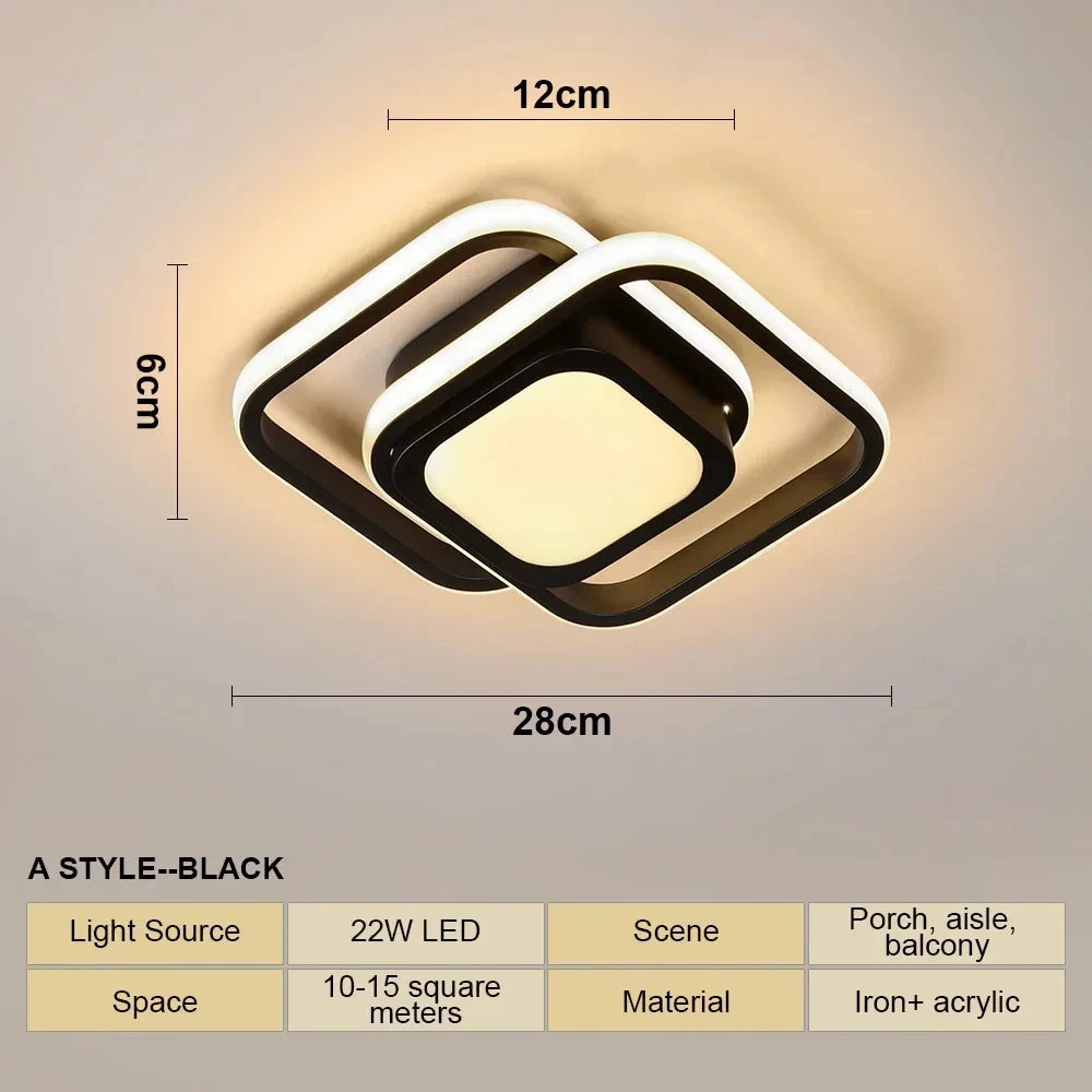 LED Aisle Ceiling Lights Modern Chandelier Three Colors Lamp Minimalist Lamps For Bedroom Light Surface Installation ...
