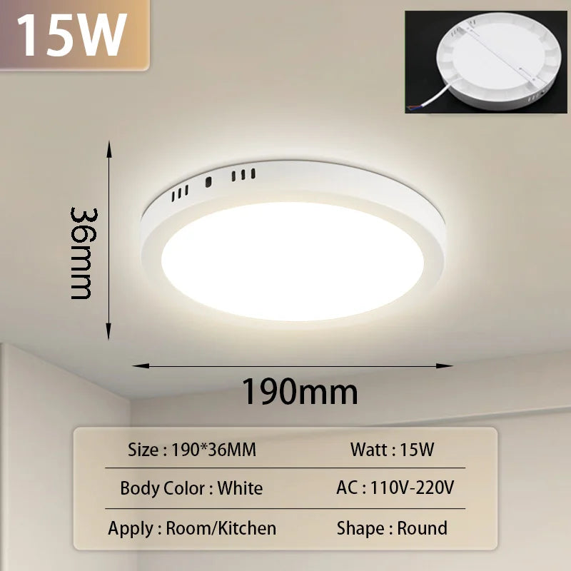 Led Ceiling Lamp 110- Ultra Thin Panel Led Light for Living Room Bedroom Indoor Lighting Square Round Ceiling Lights