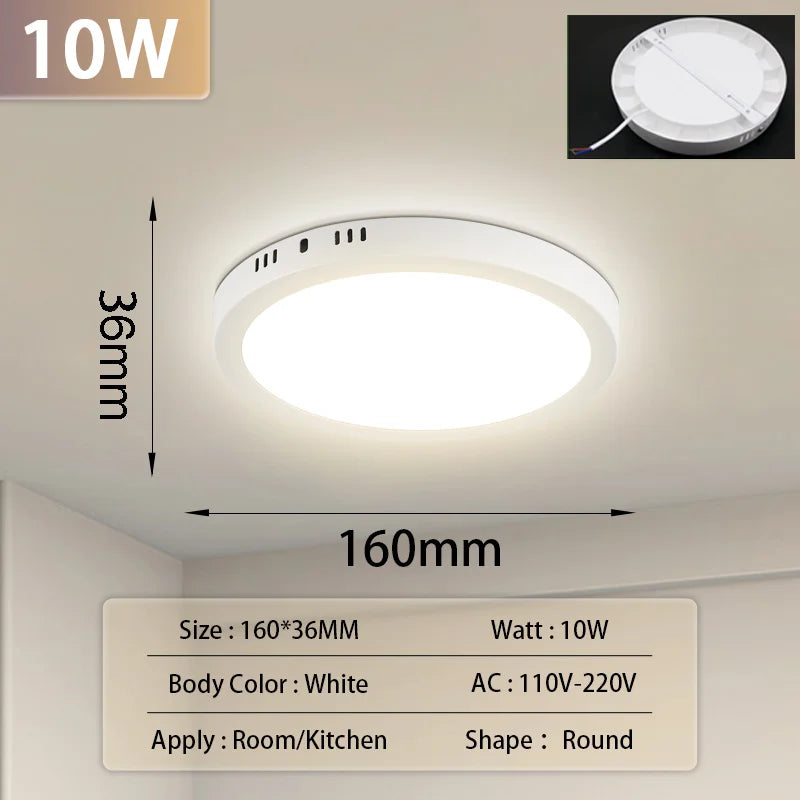 Led Ceiling Lamp 110- Ultra Thin Panel Led Light for Living Room Bedroom Indoor Lighting Square Round Ceiling Lights