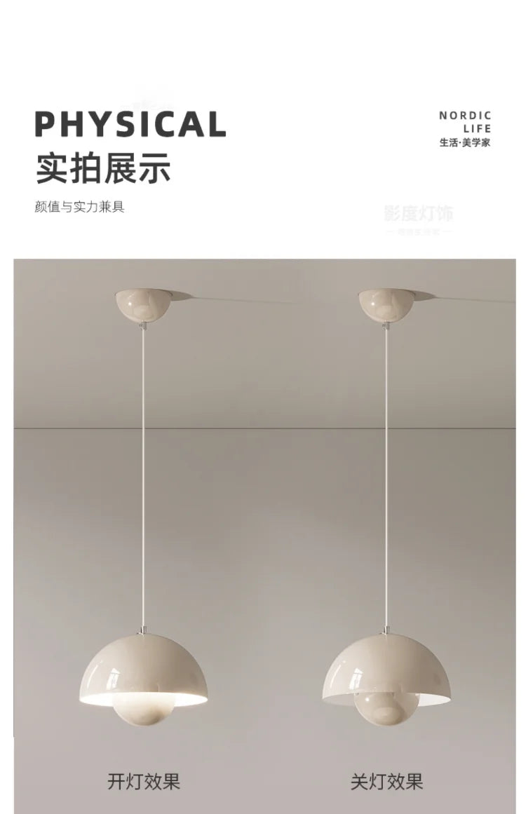 Nordic Led Color Chandelier Macaron Danish Mushroom Hanging Lights Restaurant Kitchen Pendant Lamp Home Luminaire LED Lighting