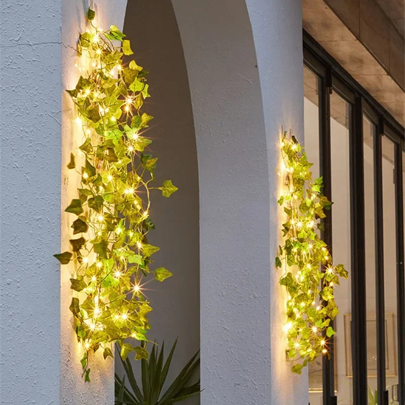 String Lights Artificial Vine Fairy Lights Battery Powered Christmas Tree Garland Light Flower Gr...