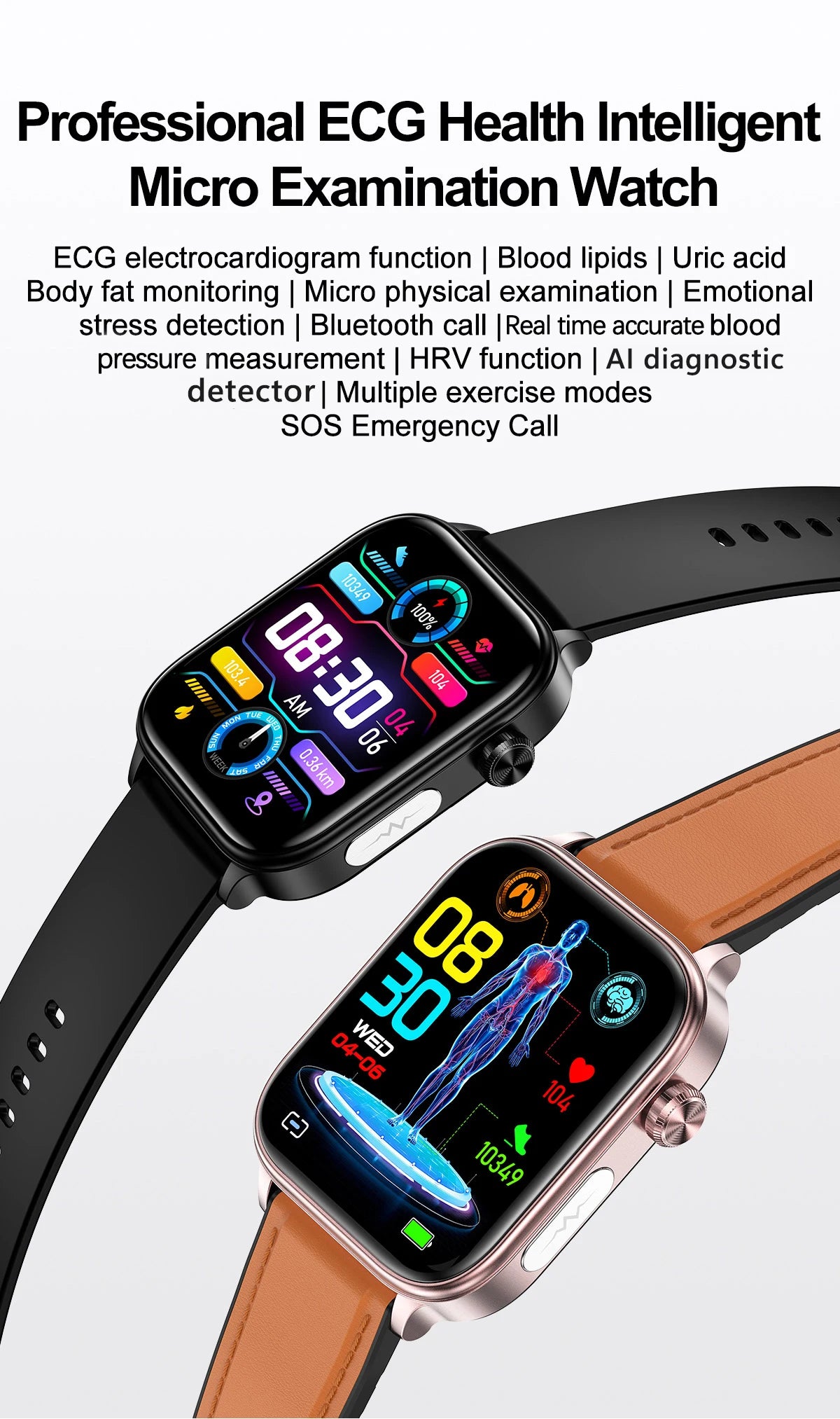 2025 New ECG+PPG Monitoring Smart Watch Women Blood pressure Blood Lipid Uric Acid Women Menstrual Health Tracker Smartwatches