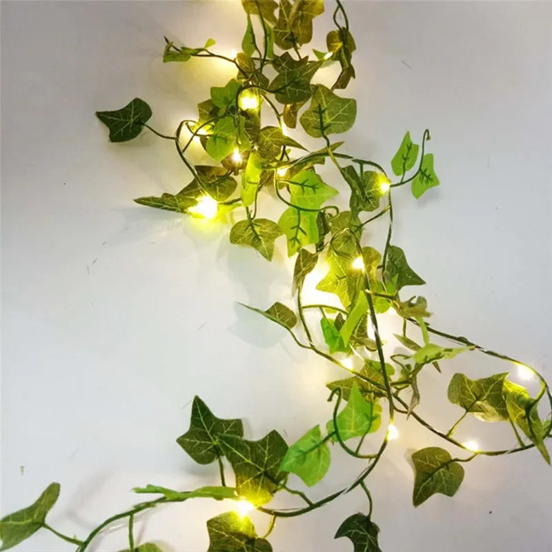 String Lights Artificial Vine Fairy Lights Battery Powered Christmas Tree Garland Light Flower Gr...