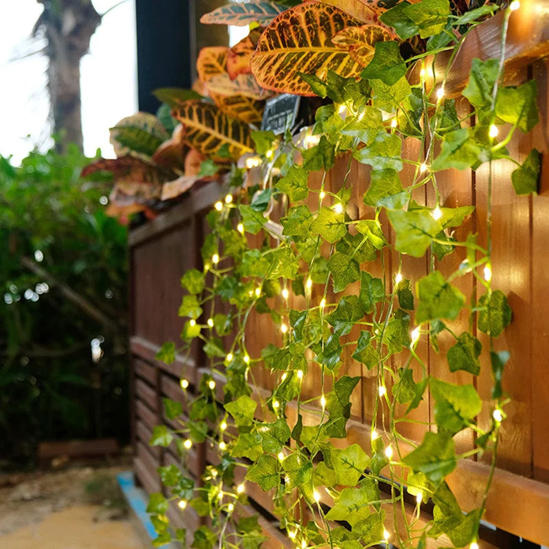 String Lights Artificial Vine Fairy Lights Battery Powered Christmas Tree Garland Light Flower Gr...