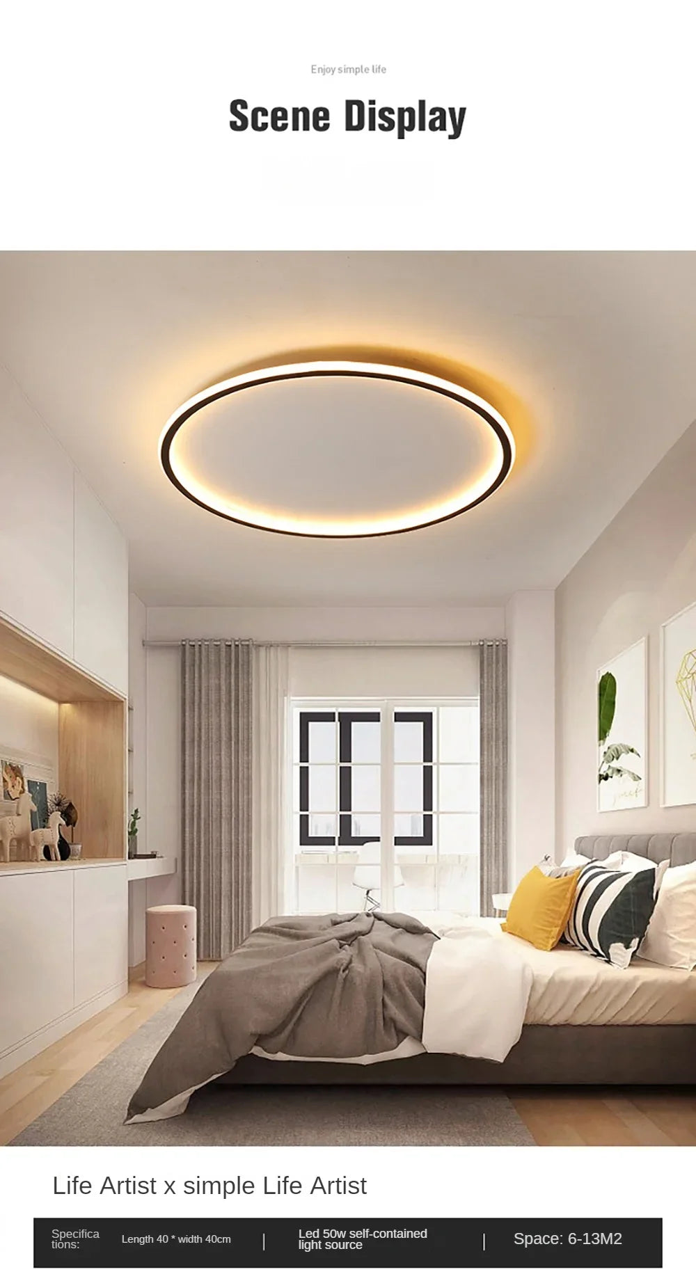 Nordic Minimalist LED Ceiling Light For Bedroom Living Room Aisle Study Room Balcony Circular Remote Control Lighting Chandelier