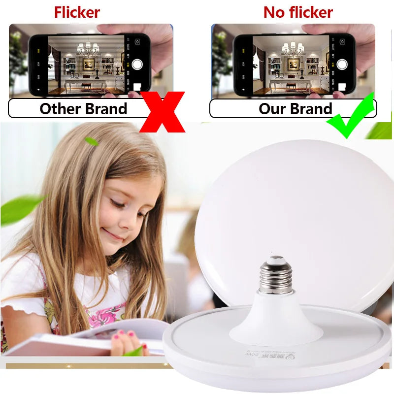 Flying Saucer Light E27 220v 15W LED Bulb Base Household Energy Saving Lamp Indoor Lighting Ceili...
