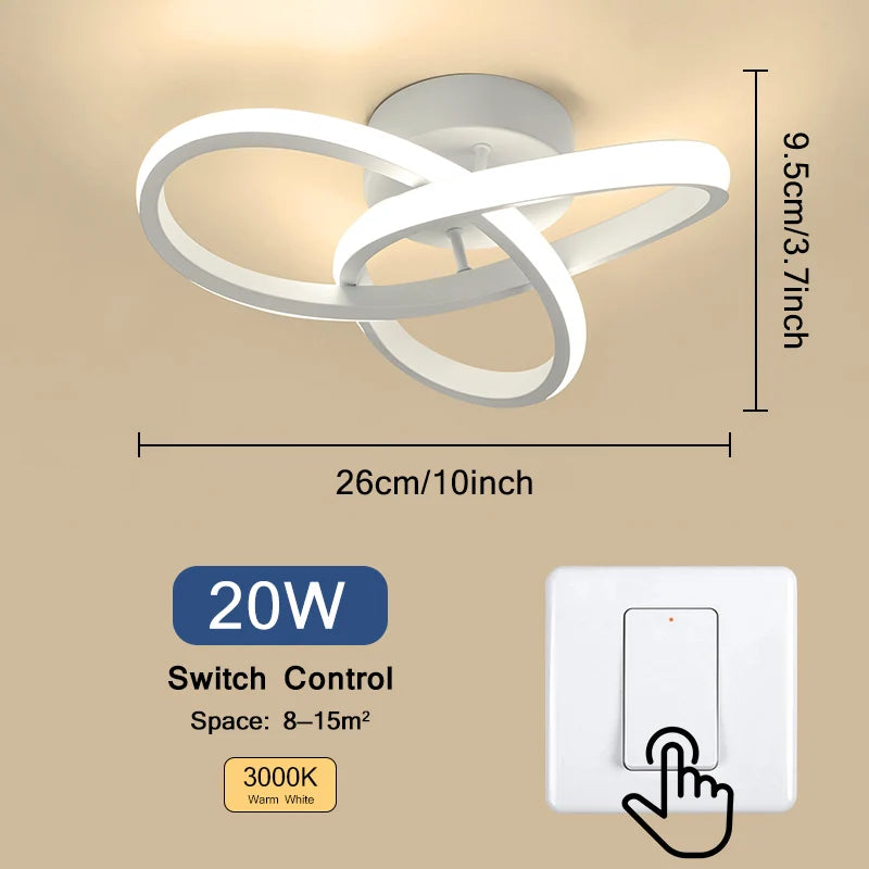 Household LED Chandelier Three Colors Lamp Modern Style Ceiling Lamp Bedroom Light Surface Installation 220v Dining R...