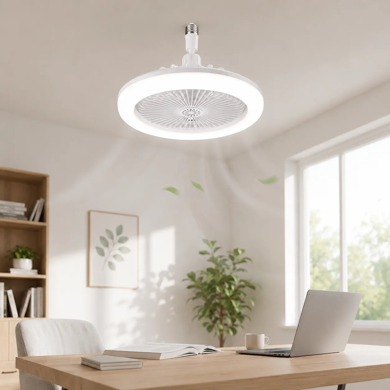 3 in 1 E27 Ceiling Fan Light with Remote Control Rotatable LED Lamp Converter Base for Bedroom Li...