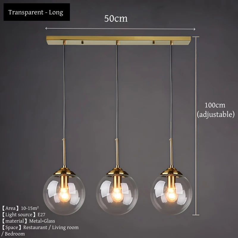 Modern Luxury Glass & Gold Pendant Chandelier — Nordic LED