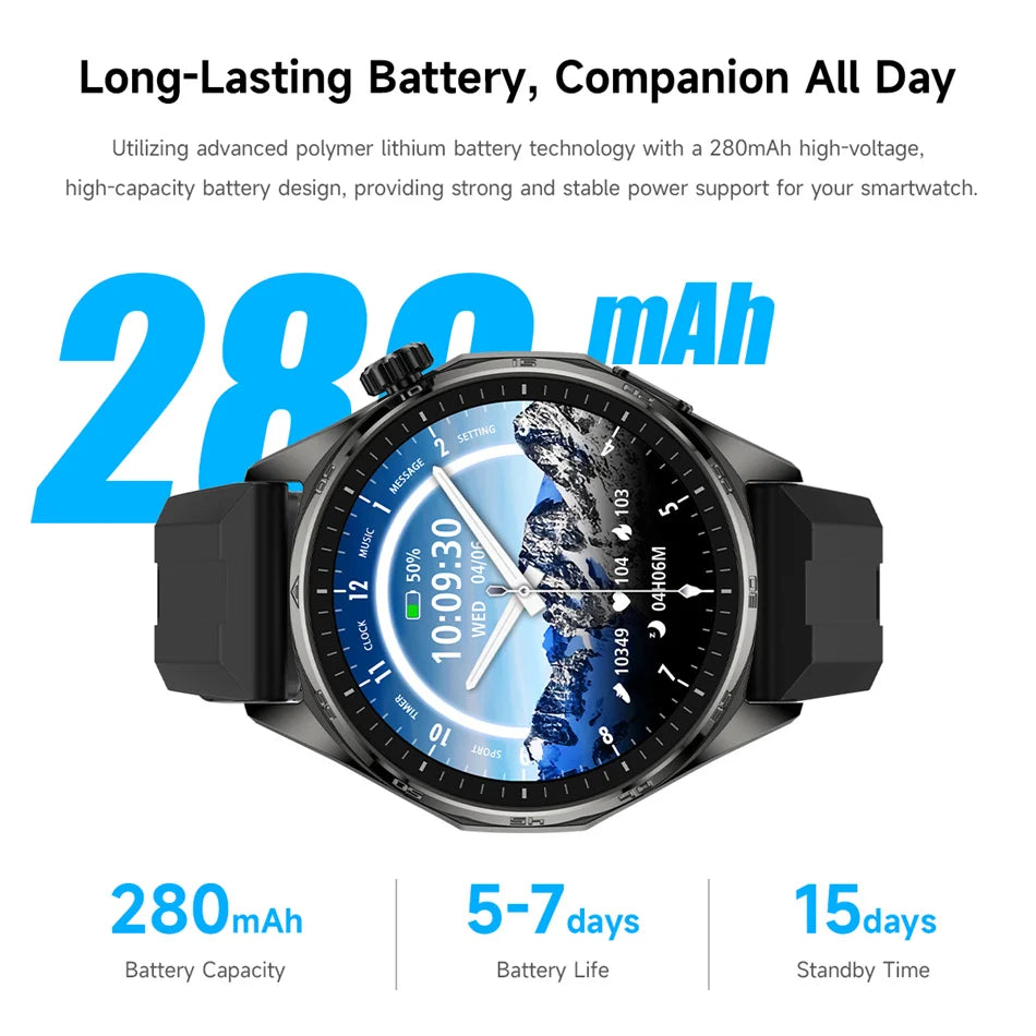 2026 New Bluetooth Call Smart Watch Men 1.53-inch AMOLED HD Screen Sports IP68 Waterproof Heart Rate Smartwatch Watch 6 Pro