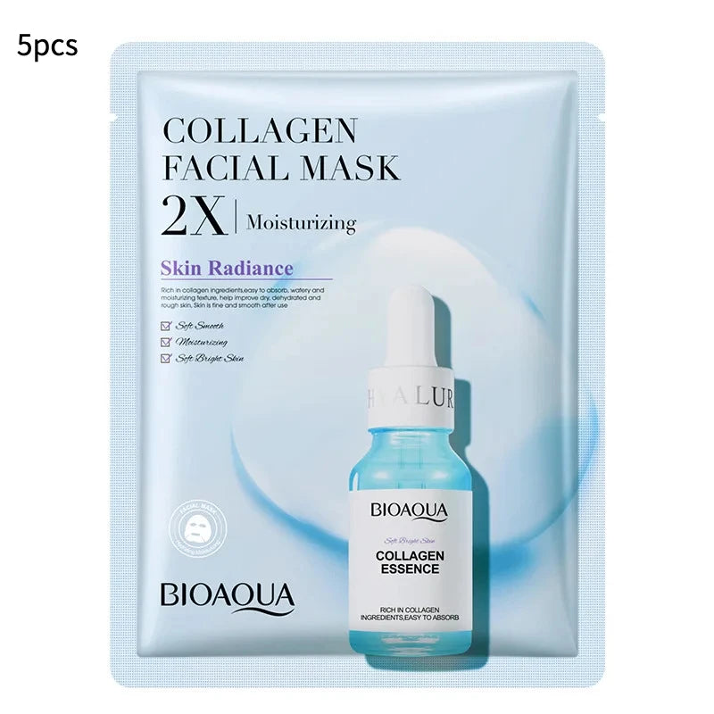20pcs/5pcs Centella Collagen Face Mask VC Moisturizing Refreshing Sheet Masks Hyaluronic Acid Facial Mask Skin Care P...