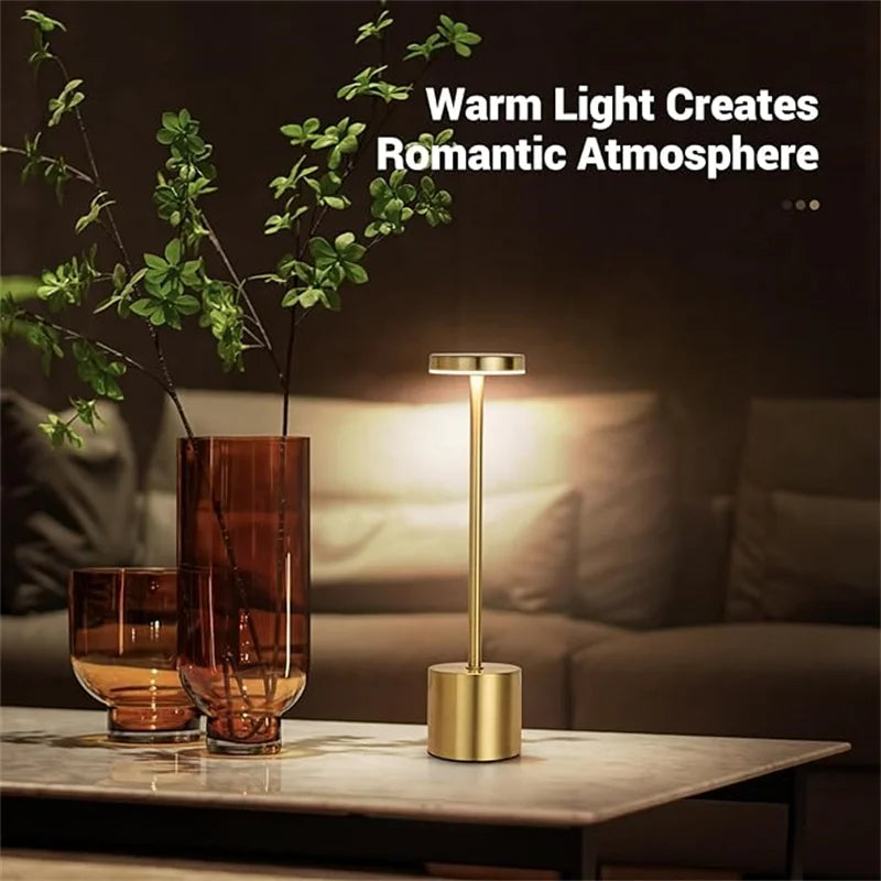 LED Table Lamp Touch Sensor Night Light USB Rechargeable Portable Bedroom Night Light Wireless Reading Lamp Restaurant Hotel Bar