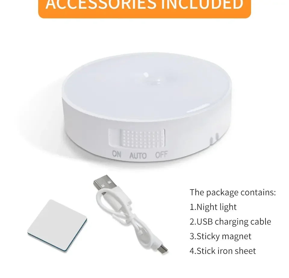 LED Motion Sensor Light Night Light USB Rechargeable Night Lamp for Kitchen Cabinet Wardrobe Lamp...