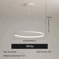 Nordic Ring Led Chandelier Lighting Aluminium Circle Lustre Dinning Room Pendant Lamp Black White Gold Frame Led Lamp Fixtures