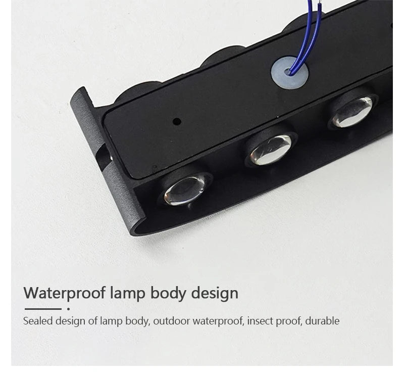 LED Up and Down Illuminated Wall Light Waterproof Interior Wall Light Bedroom Living Room Corrido...