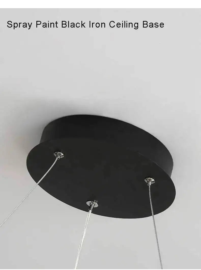 Nordic Ring Led Chandelier Lighting Aluminium Circle Lustre Dinning Room Pendant Lamp Black White Gold Frame Led Lamp Fixtures
