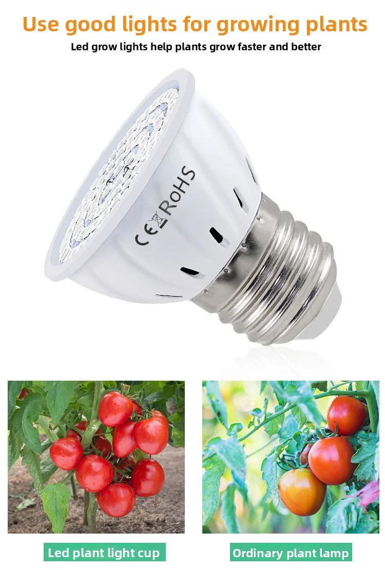 LED Grow Light Bulb E27 220V Full Spectrum 60/80LED Plant Lamp for Indoor Garden Seedling Greenho...