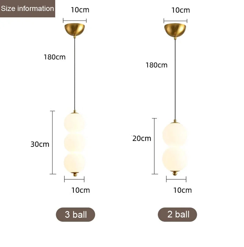Bedside Pendant Lights for Bedroom Nordic 4 Ball Pendant Lamp for TV Background Kitchen Island Restaurant Dinning Room LED Light