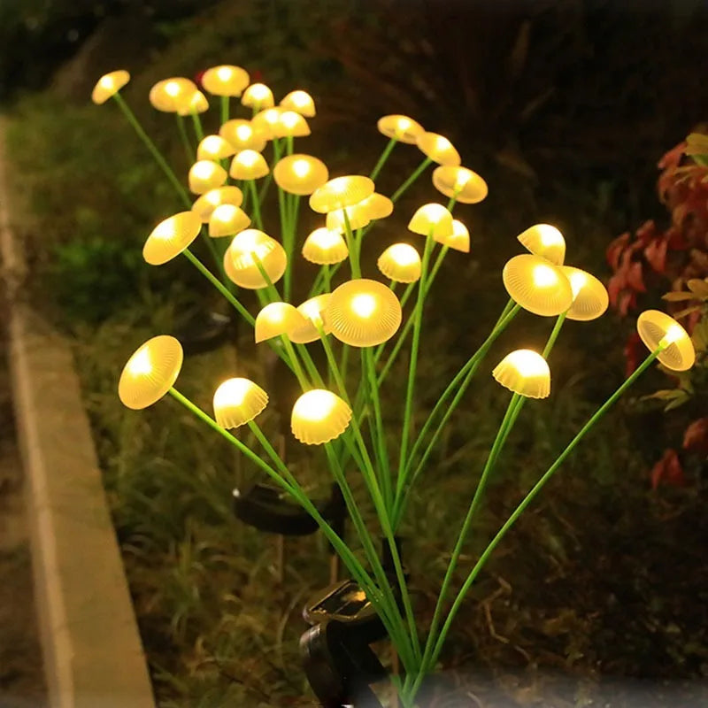 Solar Mushroom Garden Lights Swinging Fireflies Solar Lights IP65 Waterproof for Outdoor Garden Y...
