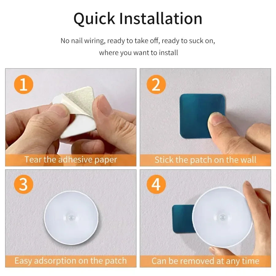 LED Motion Sensor Light Night Light USB Rechargeable Night Lamp for Kitchen Cabinet Wardrobe Lamp...