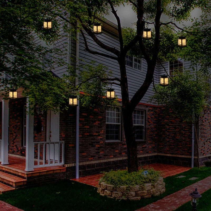 Solar Palace Lantern Hanging Candle Lamp Outdoor Solar Lights Decor Item for Lawn Landscape Patio Floor Yard Garden Atmospheric