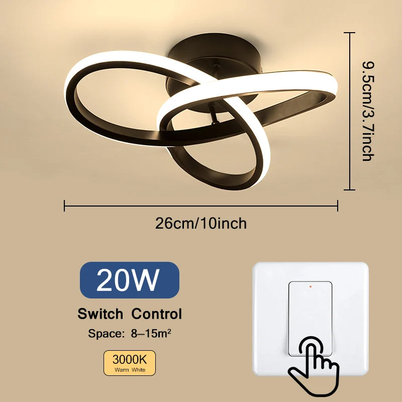 Household LED Chandelier Three Colors Lamp Modern Style Ceiling Lamp Bedroom Light Surface Installation 220v Dining R...