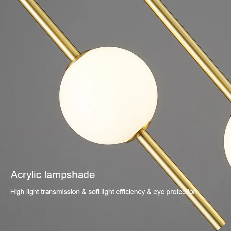Bedside Pendant Lights for Bedroom Nordic 4 Ball Pendant Lamp for TV Background Kitchen Island Restaurant Dinning Room LED Light