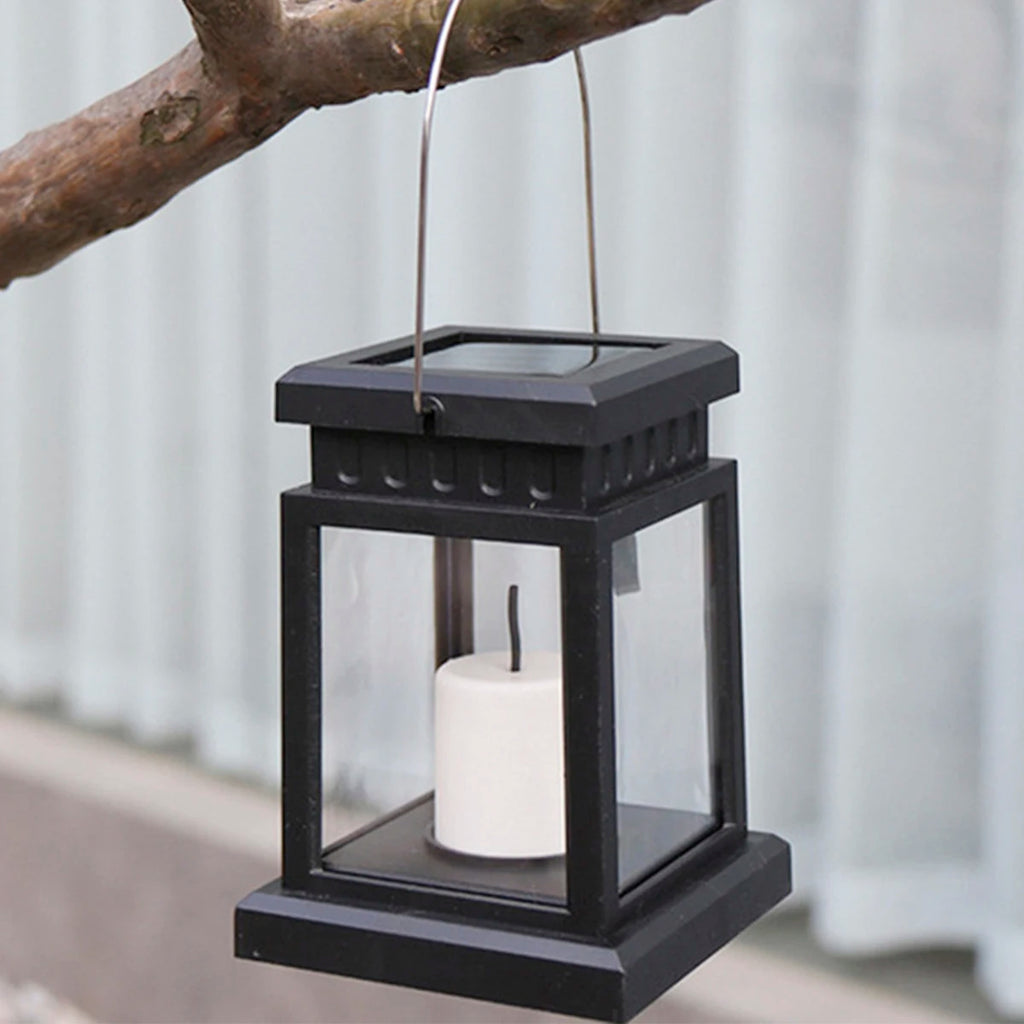 Solar Candle Lantern IP44 Waterproof Hanging Lantern Light Auto ON/OFF Solar Landscape Light for Garden Path Yard Patio Driveway