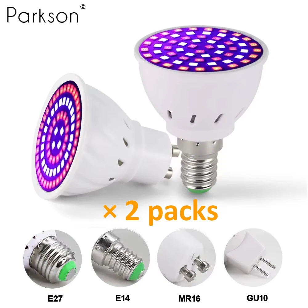 2pcs/lot LED Grow Light Bulb E27 E14 GU10 MR16 Full Spectrum Greenhouse Hydroponic Grow lamp...