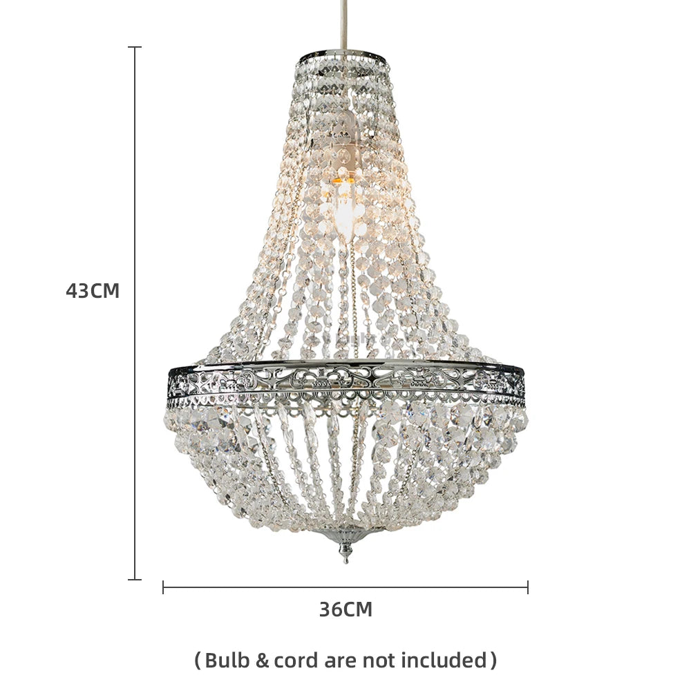 Premium Vintage Crystal Chandelier Ceiling Light Shade Drop Light Easy Fitting Charlotte Pendant Lampshade Without co...