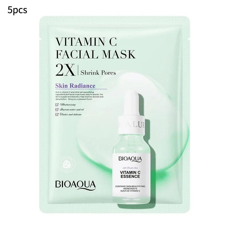 20pcs/5pcs Centella Collagen Face Mask VC Moisturizing Refreshing Sheet Masks Hyaluronic Acid Facial Mask Skin Care P...