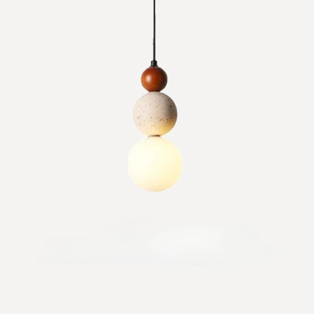 Cream Style Pendant Lamp Bedroom Bedside Led Chandelier Stone Wood Light Designer Bauhaus Medieval Restaurant Bar Small Lights