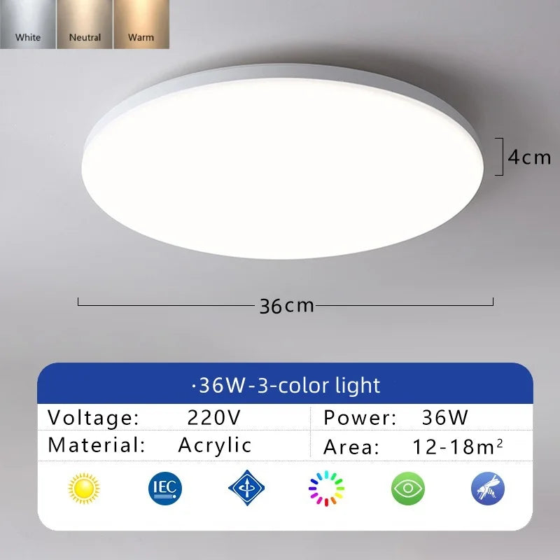 Modern LED Ceiling Light Waterproof Dustproof Three Proof Light Kitchen Bedroom Bathroom Living Room Indoor Home Ceiling Lamp