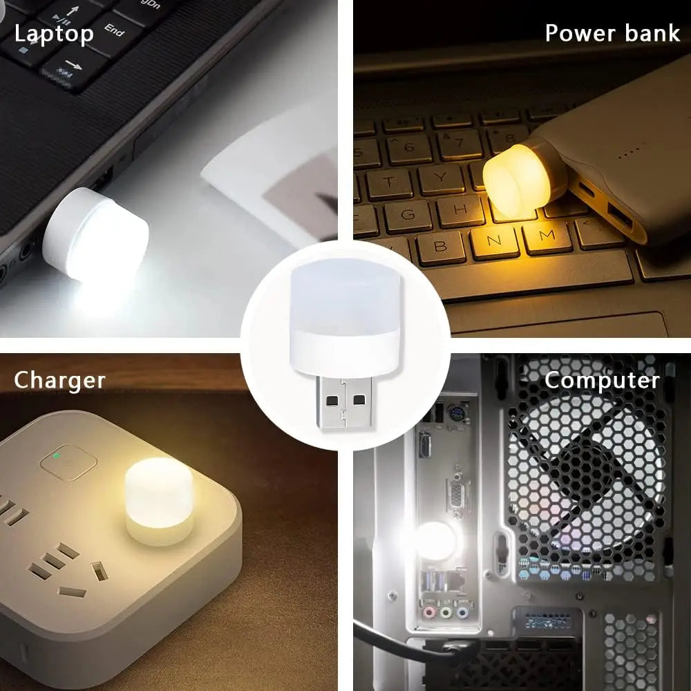 Mini USB Night Light Warm White Eye Protection Book Reading Light USB Plug Computer Mobile Power ...