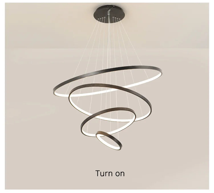 Modern led dining room chandeliers simple ringchandelier living bedroom Lights home indoorlighting decorative Pendant Lamps