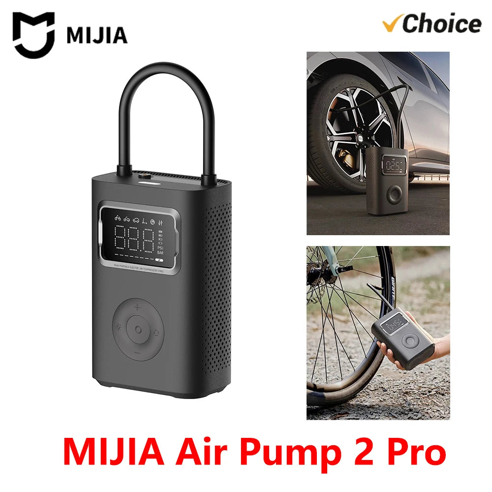 NEW MIJIA Air Pump 2 Pro Portable Electric Inflator Pump Digital Display Inflator 150psi Max Basketball Tire 2500mAh Bike Car