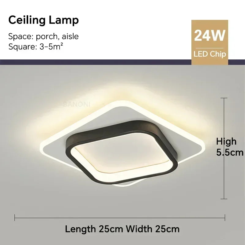 DINDALLED Modern LED Ceiling Light for Corridor Stairs Bedroom Bathroom, Round Flush Mount Chandelier Indoor Lighting...