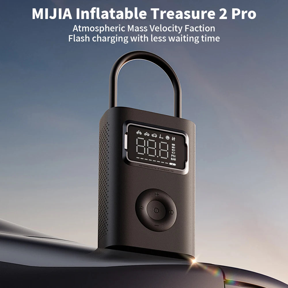 MIJIA Air Pump 2 Pro Portable Electric Inflator Pump Digital Display Inflator 150psi Max Basketball Tire 2500mAh Bike Car