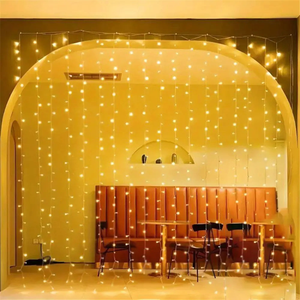 Wedding Outdoor Decor 2026 Ramadan Decoration Valentine's Day LED Curtain String Light Eid Mubarak for Home Fairy Battery Power
