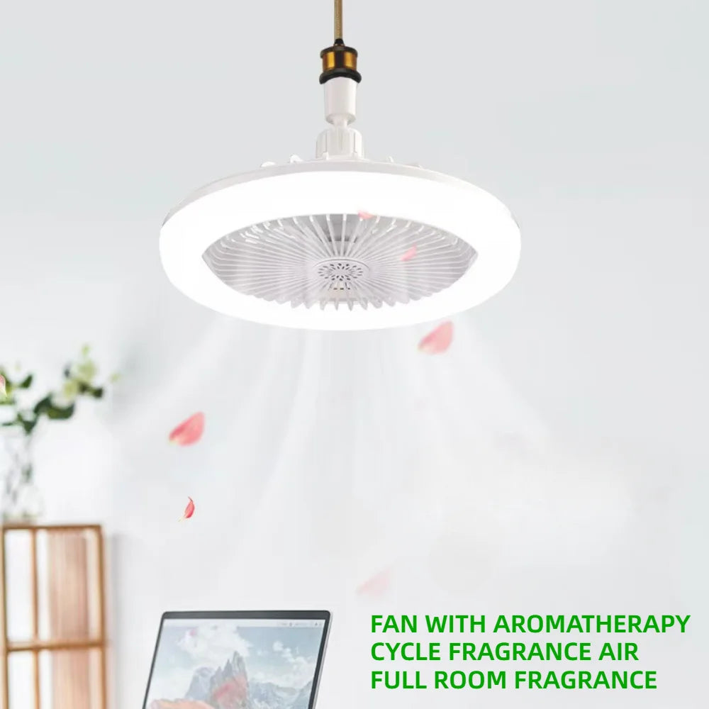 3 in 1 E27 Ceiling Fan Light with Remote Control Rotatable LED Lamp Converter Base for Bedroom Li...