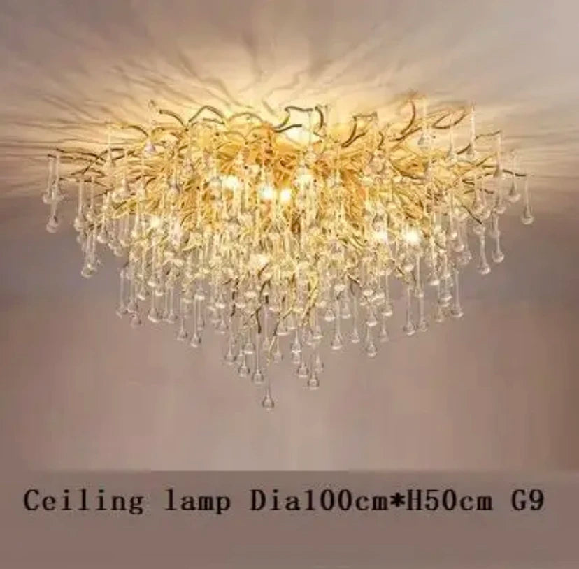Luxury Gold Crystal LED Chandelier — Dining & Living Room