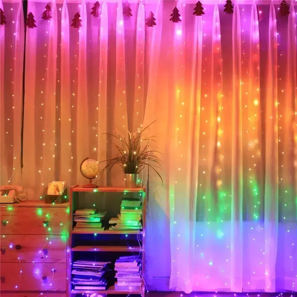 USB Curtain String LampParty Birthday Wall Decoration Garland Wedding Fairy Light 3/6M LED 8 Mode...