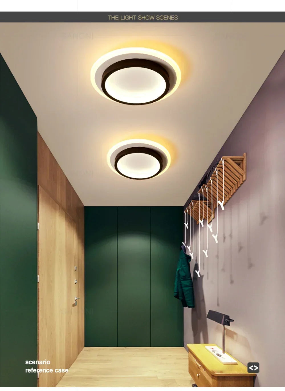 DINDALLED Modern LED Ceiling Light for Corridor Stairs Bedroom Bathroom, Round Flush Mount Chandelier Indoor Lighting Fixture,