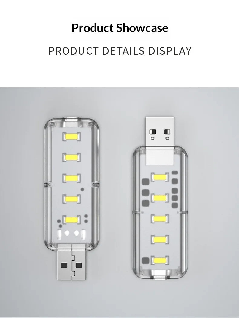 10LEDs USB Touch Dimming Night Light 5V Portable 3000K/6500K Bulb for Bedroom Study PC Laptop Mob...