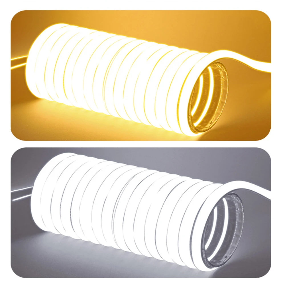 COB Led Strip High Brightness With EU Power LED Strip Waterproof Flexible Ribbon Tape for Be...