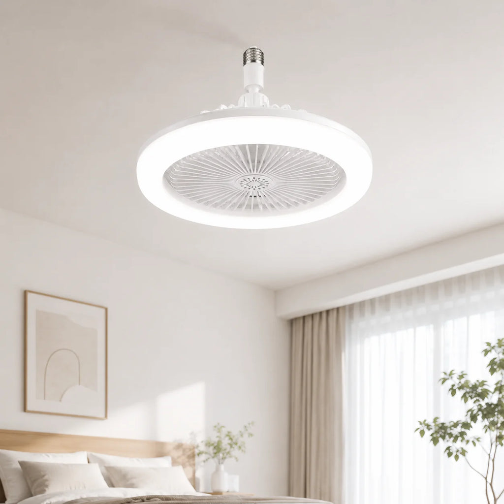 3 in 1 E27 Ceiling Fan Light with Remote Control Rotatable LED Lamp Converter Base for Bedroom Li...