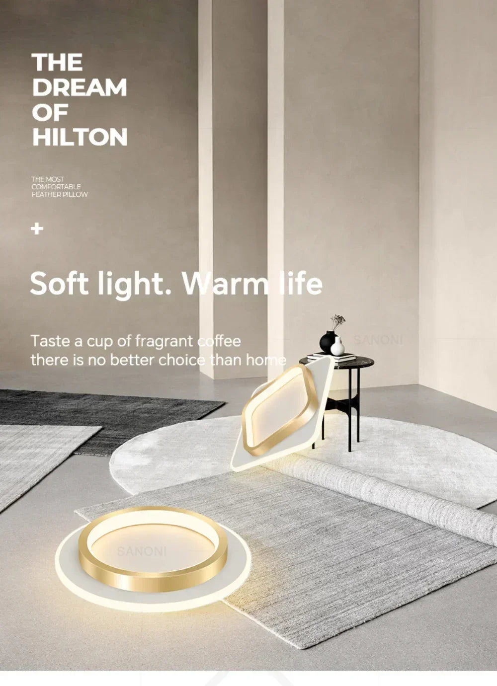 DINDALLED Modern LED Ceiling Light for Corridor Stairs Bedroom Bathroom, Round Flush Mount Chandelier Indoor Lighting Fixture,